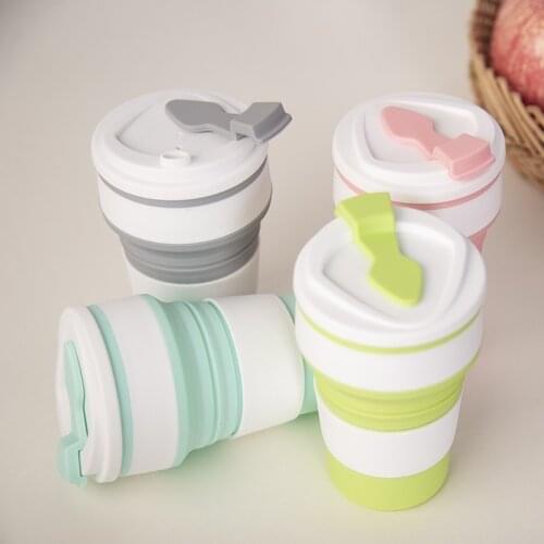 Collapsible Travel Mug Portable Cup Telescopic Outdoor Camping Mug with Food-Grade Silicone Foldable Folding Pocket Sized 350ML