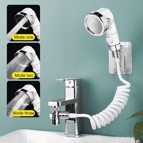 New Basin Faucet Extender Bathroom Washbasin Water Divider Bidet Sprayer External Shower Hair Washing Faucet Rinser Extension