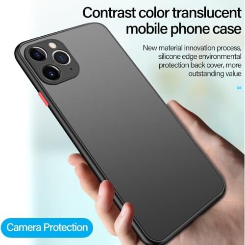 Ultra-thin Hybrid Simple Matte PC Phone Case For iPhone 11 Pro Max SE XSmax XR XS X 8 7 6s 6 Plus Silicone Bumper Frosted Cover