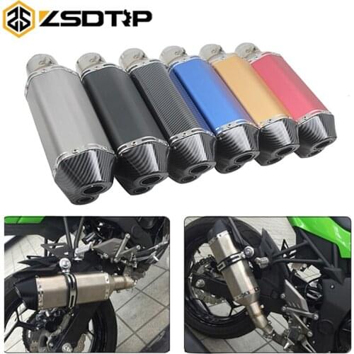 ZSDTRP Motorcycle AK Exhaust Pipe Escape Modified Universal 51mm Muffler For Yamaha Honda KTM Kawasaki