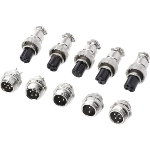 Y8AB Aviation Plug Male & Female Wire Panel Metal Connector 12mm 2/3/4/5/6 Pin GX12