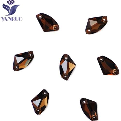 YANRUO 3256 Galactic Smoked Topaz Sewn Stones Rhinestones Stones For Clothes Sew On Crystal Dresses