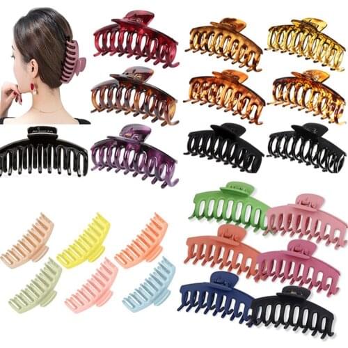 1pcs Korean Solid Big Hair Claws Elegant Frosted Acrylic Hair Clips Hairpins Barrette Headwear For Women Girls Hair Accessories