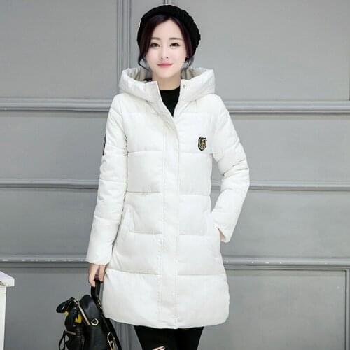 2018 Winter New Pattern Suit-dress Girl Down Jackets Loose Coat Long A Stand Sleeve Down Cotton Zipper Cotton-padded Clothes