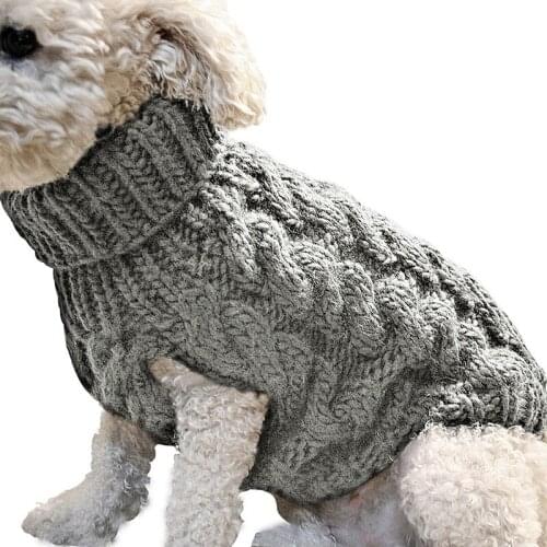 Winter Dog Clothes Pet Sweaters Pullover for Small Dogs WarmTurtleneck Knitted Sweater for Cats Puppy Clothing Jacket Coat Vest