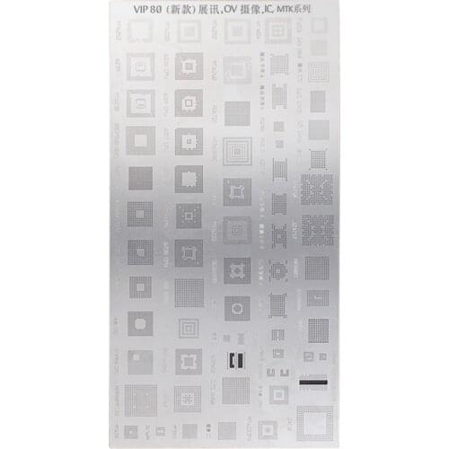 1/2/5 PCS 80 Kinds of IC Chip Universal Phone Solder Paste BGA Reballing Stencils Repair For Mobile Phone VIP80