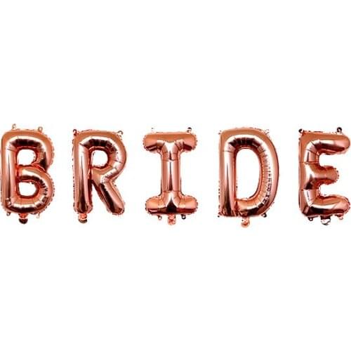 1set 16inch Rose Gold BRIDE Miss To Mrs Letter Foil Balloons Wedding Decorations Air Baloon For Bride Wedding Ballon Supplies