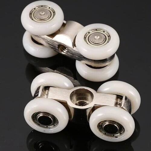 1 Pair Stainless Steel Solid Wood Wardrobe Sliding Door Hanging Wheel Pulley Home Hardware Accessories Kit