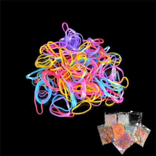 1000pcs Disposable Rubber Bands Elastic Hair Ties Kids Girl Ponytails Holder for Braids Wedding Hairstyle School Office Supplies