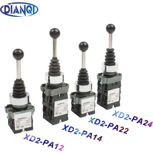 XD2-PA12 PA14 Latch 2NO 2 Position rocker joystick controller spring return Rotary Cross Switches reset PA22 PA24 4NO 4 Position