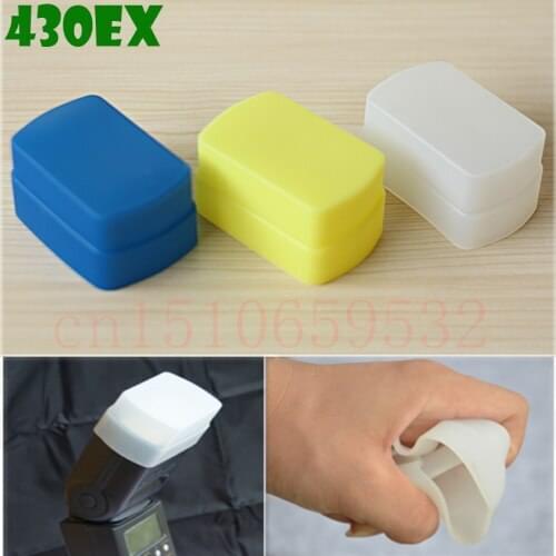 3PCS Silicon flexible Flash Bounce Diffuser Softbox White+Yellow+Blue for CANN 430EX/430EX II
