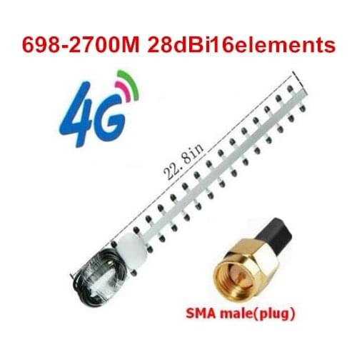4G high gain yagi 28dBi 16 elements 698-2700MHz yagi antenna LTE 4g router outdoor roof antenna