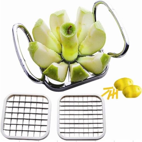 5Pcs/Set Multi-function Potato Strip Cutter Fruit Apple Splitter Cut Cucumber Strips Turnip Stripper Ripple Slice Strip Cutter