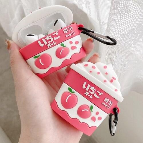 Peach Ice Cream Case for Airpods 1 2 Cartoon Cute for Apple Airpods Pro Case Wireless Earphone Cover Chaging Box