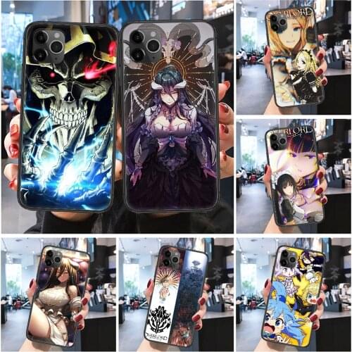 Overlord Albedo Ainz Ooal Gown Phone Case Cover Hull For iphone 5 5s se 2 6 6s 7 8 12 mini plus X XS XR 11 PRO MAX Frosted black