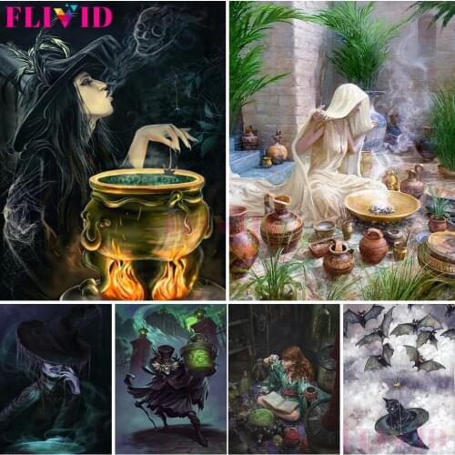 Black And White Witch Of The Forest Wall Art Canvas Painting Witchcraft Of Witches Posters And Prints Magic Soup Wall Picture