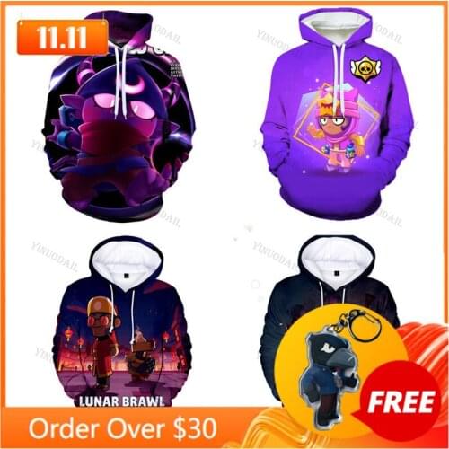 Kids Hoodie Browlers VOID GENE Leon Star, Childrens Wear Shooting Game 3d Swearshirt Boys Girls Tops Hoodies Teen Clothes