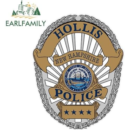 EARLFAMILY 13cm x 10.3cm for Hollis Police Car Stickers and Decals Creative Snowboard Scratch-proof Window Family Decoration