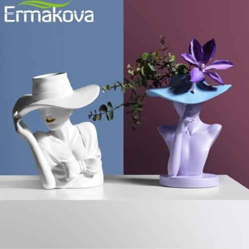 ERMAKOVA Nordic creative goddess resin statue vase flower vase home decoration living room decoration crafts