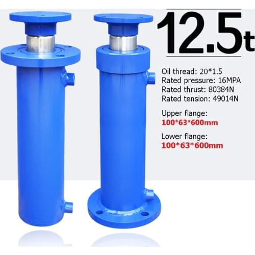 FA-100x63x600mm Hydraulic Cylinder Heavy-duty Bidirectional Lifting Oil Top Accessories Hydraulic Tools 12.5 Tons Hydraulic Ram