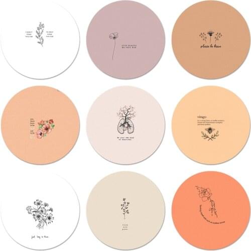 Art Aesthetic Flower Word Quotes Icons Pins Badge Decoration Brooches Metal Badges For Backpack Decoration 58mm