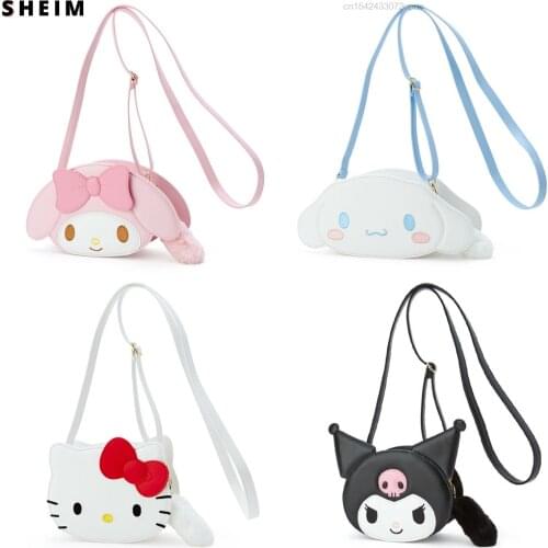 Kawaii Hello Kuromied Kittyed Cinnamorol Melodys Cartoon Messenger Crossbody Shoulder Bag Handbag For Women Lady Y2k Lolita Girl