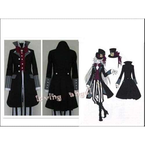 Black Butler Kuroshitsuji Undertaker Cosplay Party Costume Customized Size Free Shipping