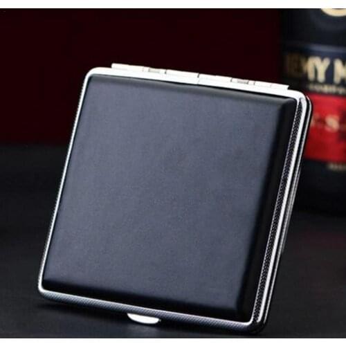 High Quality Leather Cigarette Case Hold 20pcs Mens Gift Cigarette Box Business Men Cigar Case Gadget For Smoker Smoke Tools
