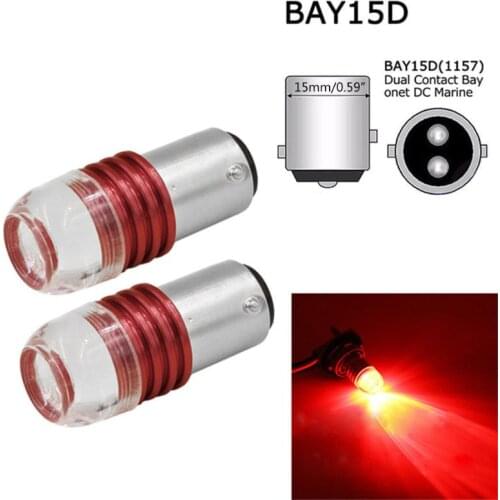 2PCS Red 1157 Strobe Flashing LED Projector Bulbs For Car Tail Brake Lights Auto Turn Signal Lamp Bulb