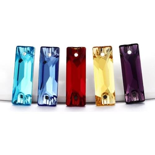 Colorful Rectangle Sew on Rhinestones k9 Glass Crystal Sewed Stones for Craft Sewing Clothes Decoration Diy Rhinestone Applique