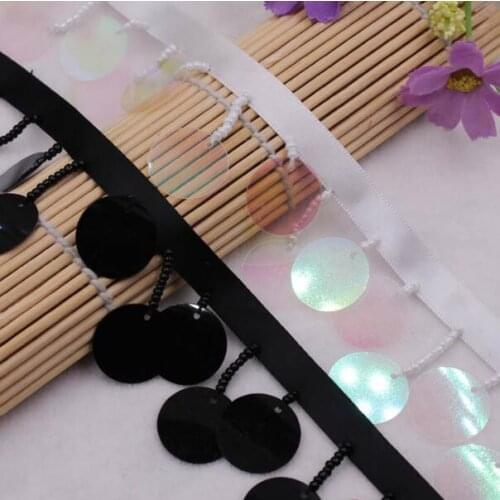 10Yards Sequined Ribbon Lace DIY Garment Accessories National Ethnic Stage Dancing Dress Lace Belt Beaded Paillettes Lace Trim