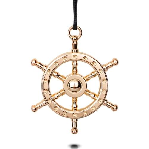 3d Metal Car Ornaments Rudder Logo Car Pendant Auto Rearview Mirror Pendant 100% Chrome Golden Car Styling Auto Accessories