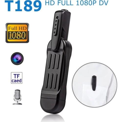 Mini Camera T189 Full HD 1080P Camcorder Wearable Small Pen Camera Mini DVR Digital Mini DV Camera Espia Support 32GB Card