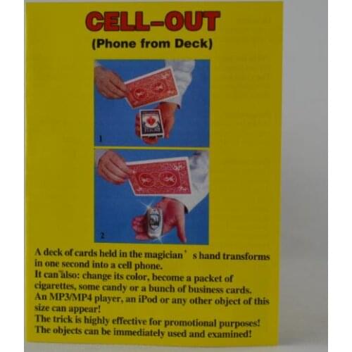 Cell-Out (Cell Phone From Card) Appearing Magic Tricks Close Up Card Magia Deck to object Magie Mentalism Illusion Gimmick Props