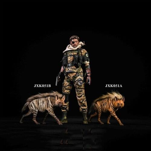 JXK051 1/6 Simulation African Striped Hyena Model Resin Animal Dog Statue For 12" Action Figure Scene Car Decoration Toys