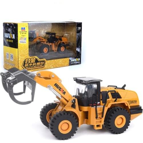 21CM 1/50 Scale Truck Model Die-cast Alloy Metal Car Tractor Wood Grab Machine Excavator Toy Engineering Toy for Kids Collection