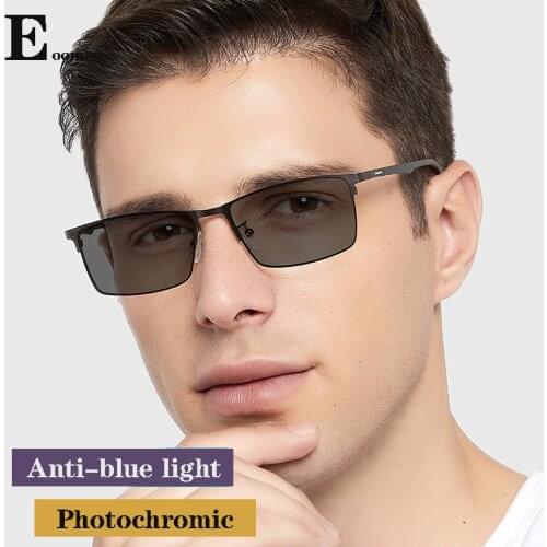 Fashion Aolly Men Glasses Frame Anti-blue lens Myopia Photochromic Reading Glasses CR39 Lens