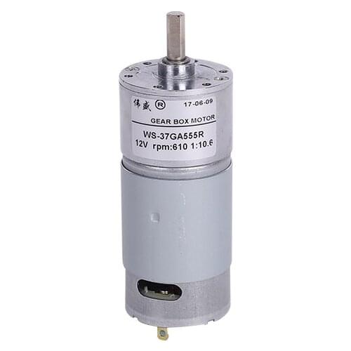37GA555R DC gear reducer motor, 12V24V, 36-450RPM, forward and reverse, speed control motor