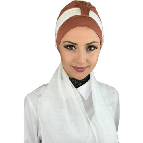 New Fashion 2021 Hijab Turban Lady Hat Seasonal Scarf Hijab Foulard Single Size Tile Color Scarf Bone