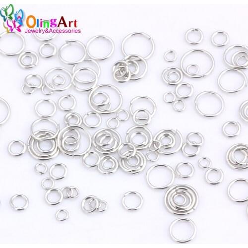 OlingArt Rhodium plating Jump Ring 3mm/4mm/5mm/6mm/7mm/8mm link loop Mixed size DIY Jewelry making Connector Wire diameter 0.7MM