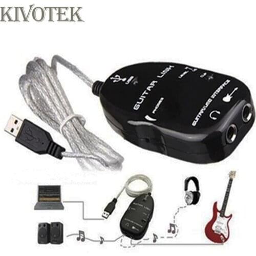 Guitar to USB Converter Interface Link Cable Adapter MACPC Recording CD For Electronic Drum Electric Box Audio Free Shipping