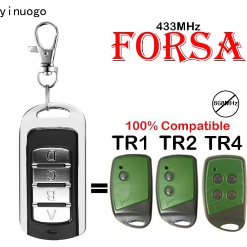 Programming FORSA TR1 TR2 TR4 Remote Control FORSA 433MHz Garage Door Command Gate Opener Wireless Transmitter Key