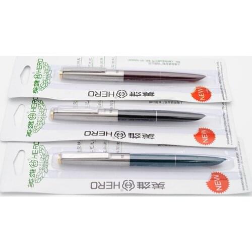 Hero 329 Fountain Pen 0.38mm Nib Ink Pen (Lot 3 in Different Colors)