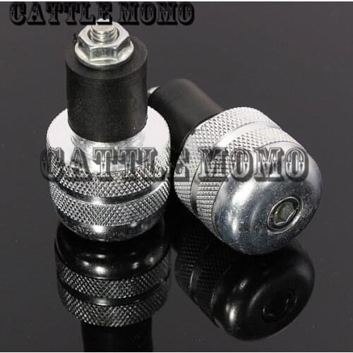 Motorcycle Bar End Right/Left 7/8" Motorcycle Handle Grips Anti Vibration Handle Bar End Weights Grip Cap Plug Slider 1 pair