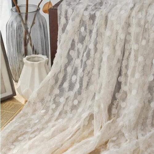 New mesh silver silk embroidery fabric striped lotus leaf lace cloth DIY wedding dress dress fabric tulle fabric