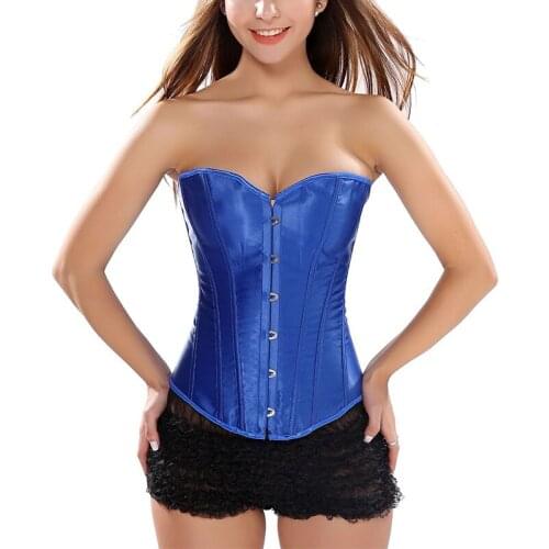 Sexy Corset Underbust Waist Cincher Corsets Gothic Corset Top Bustier Plus Size Corpete Corselet Black White Red Blue S-6XL