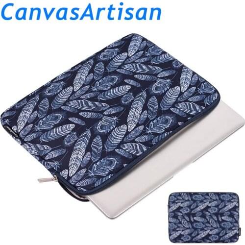 Brand CanvasArtisan Laptop Bag 11,12,13,14,15,15.6,13.3,White Feather Sleeve Case For Macbook Air Pro Computer, Dropship F009