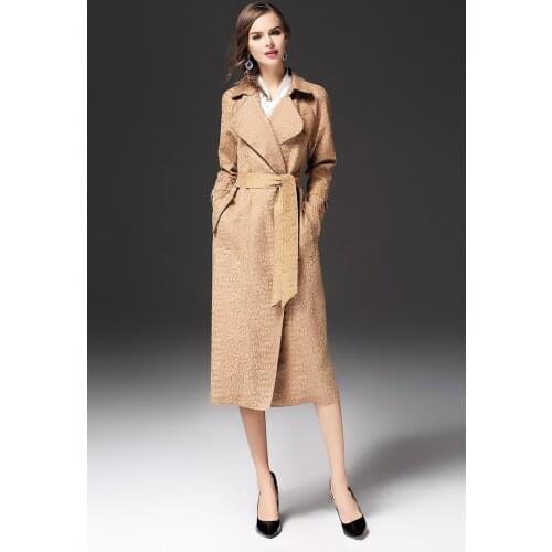 2017 Trench Women Fashion Autumn High Quality Elegant Solid Overcoat Female Sashes Slim Long Coat Spliced Windbreaker Outerwear
