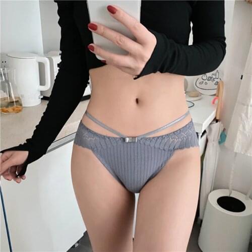 SP&CITY Lovely Crossing Geometric Pattern Cotton Panties For Women Soft Hollow Out Period Underwear Sexy Lingerie Solid Briefs