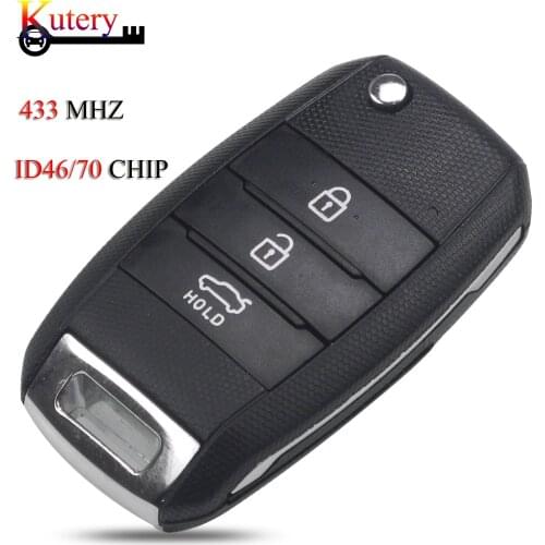 Kutery 5pcs/Lot Remote Smart Car Key For Kia K4 Sorento Sportage 3 Buttons 433MHZ ID46/70 Chip With Uncut HYN14/TOY43 Blade